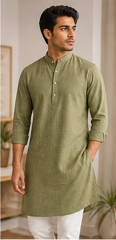 Men Olive Kurta Set